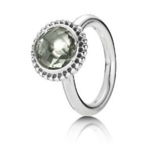 Authentic Pandora  Green Quartz Ring